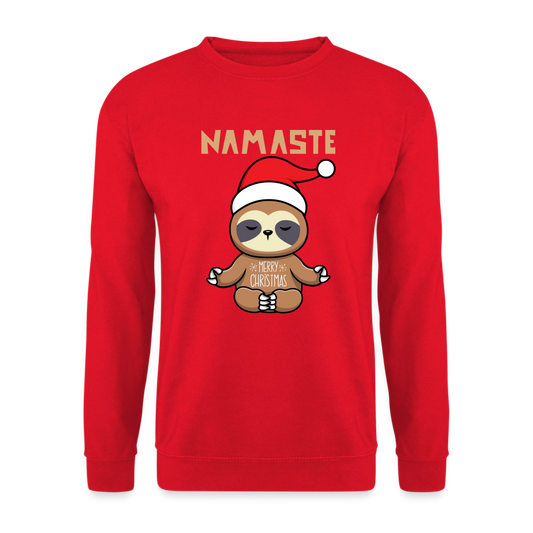 Unisex Pullover - Christmas Yoga Faultier - Rot