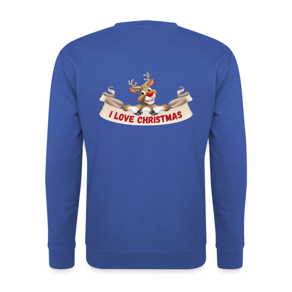 Unisex Pullover - I love Christmas - Royalblau