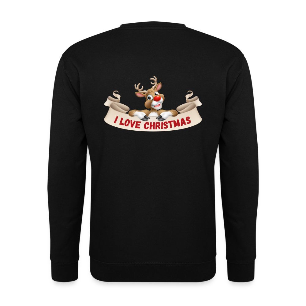 Unisex Pullover - I love Christmas - Schwarz