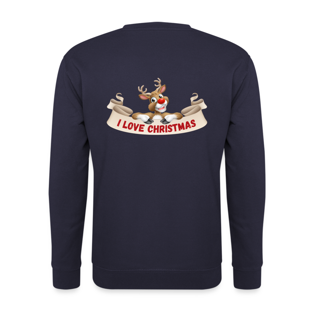 Unisex Pullover - I love Christmas - Navy