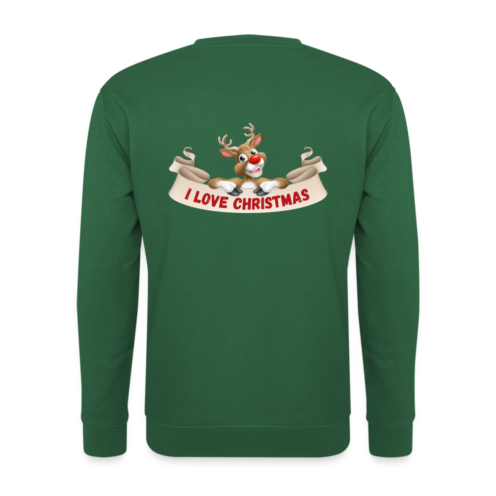 Unisex Pullover - I love Christmas - Grün