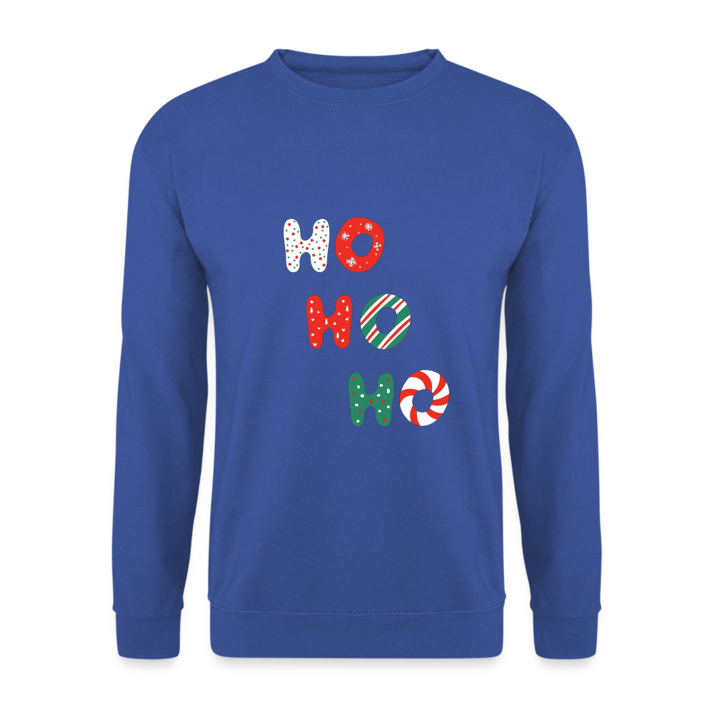 Unisex Pullover - Hohoho rotweißgrün - Royalblau