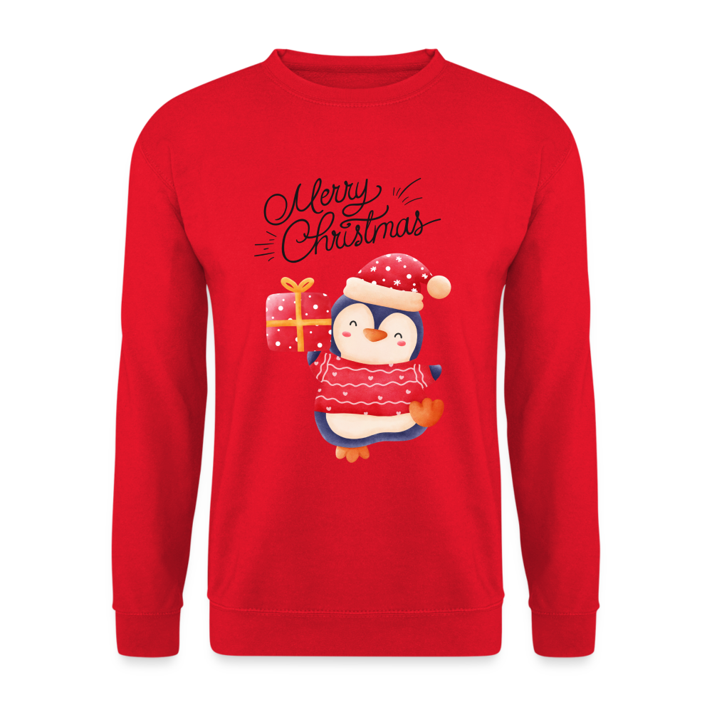 Unisex Pullover - Merry Christmas Penguin - Rot