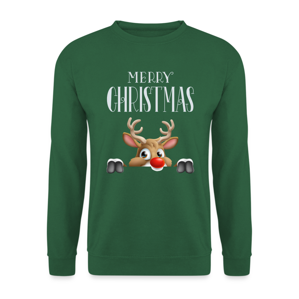 Unisex Pullover - Merry Christmas Red Nose - Grün