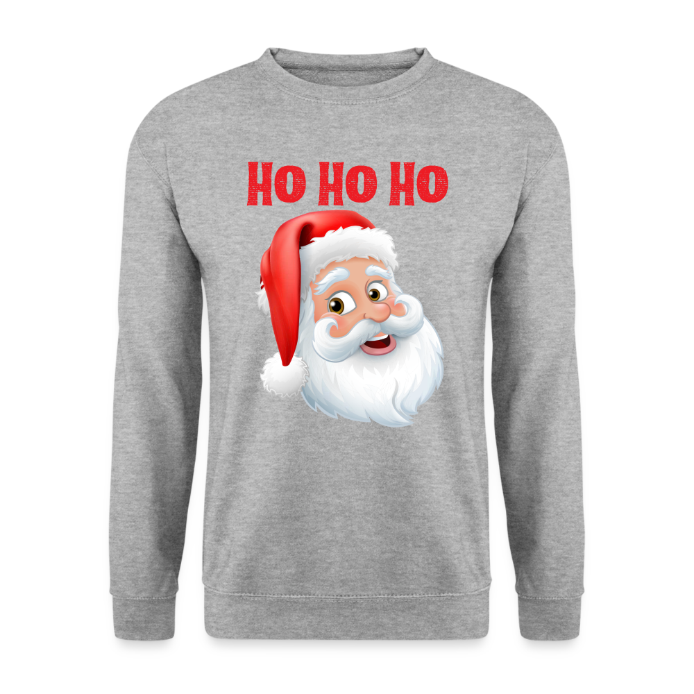 Unisex Pullover - Hohoho Santa Red - Weißgrau meliert