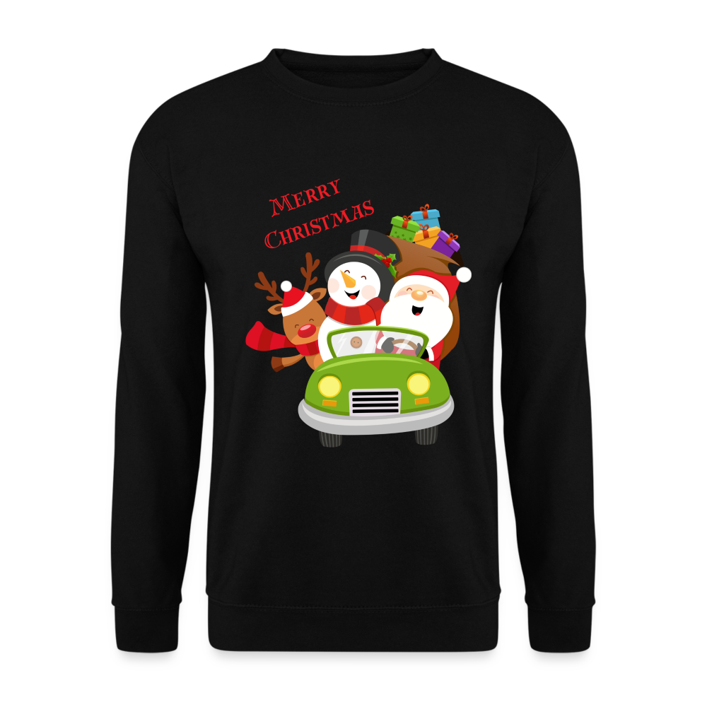 Unisex Pullover - Christmas Car - Schwarz