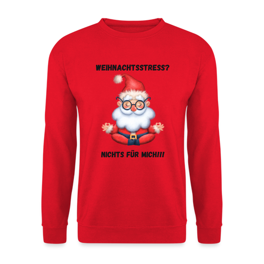 Unisex Pullover - Weihnachtsstress? (black) - Rot