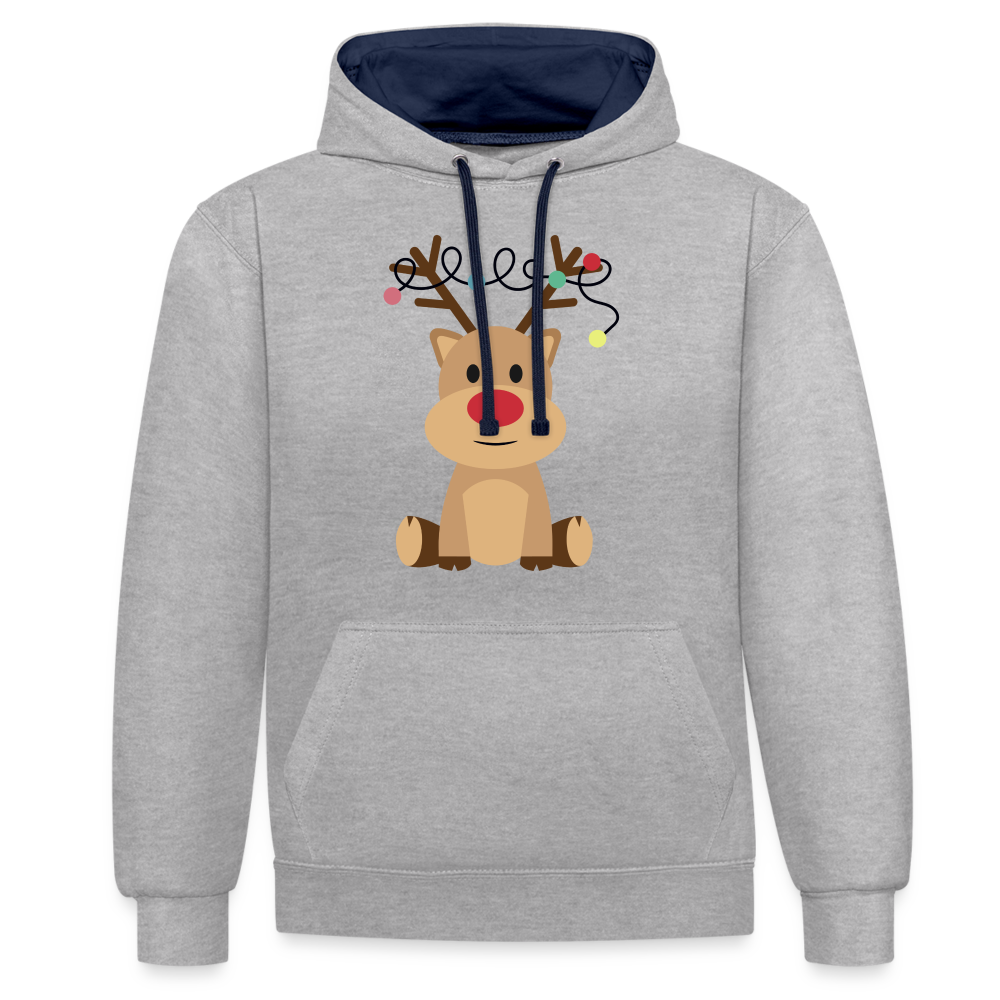 Kontrast-Hoodie - Lichterrudolph - Grau meliert/Navy