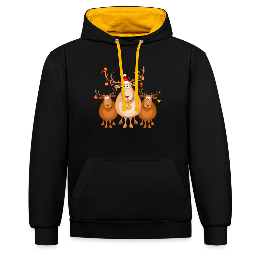 Kontrast-Hoodie - Elch Team - Schwarz/Gold