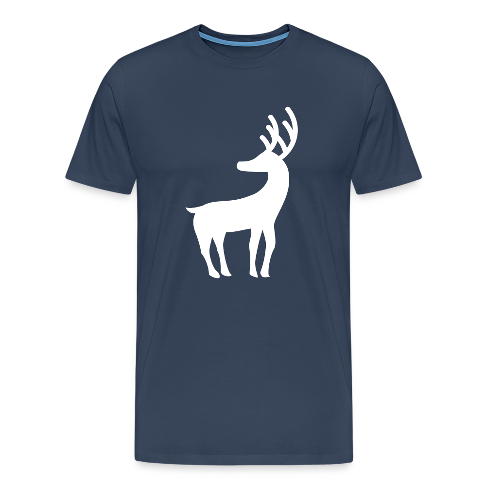 Männer Premium T-Shirt - Weißer Elch - Navy