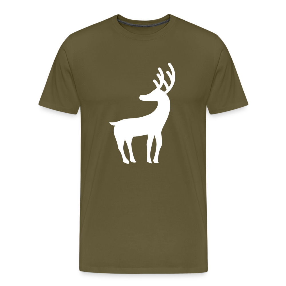 Männer Premium T-Shirt - Weißer Elch - Khaki