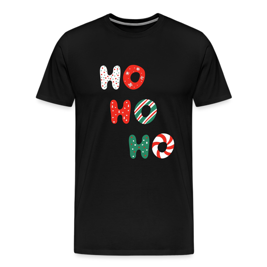 Männer Premium T-Shirt - Hohoho rotweißgrün - Schwarz