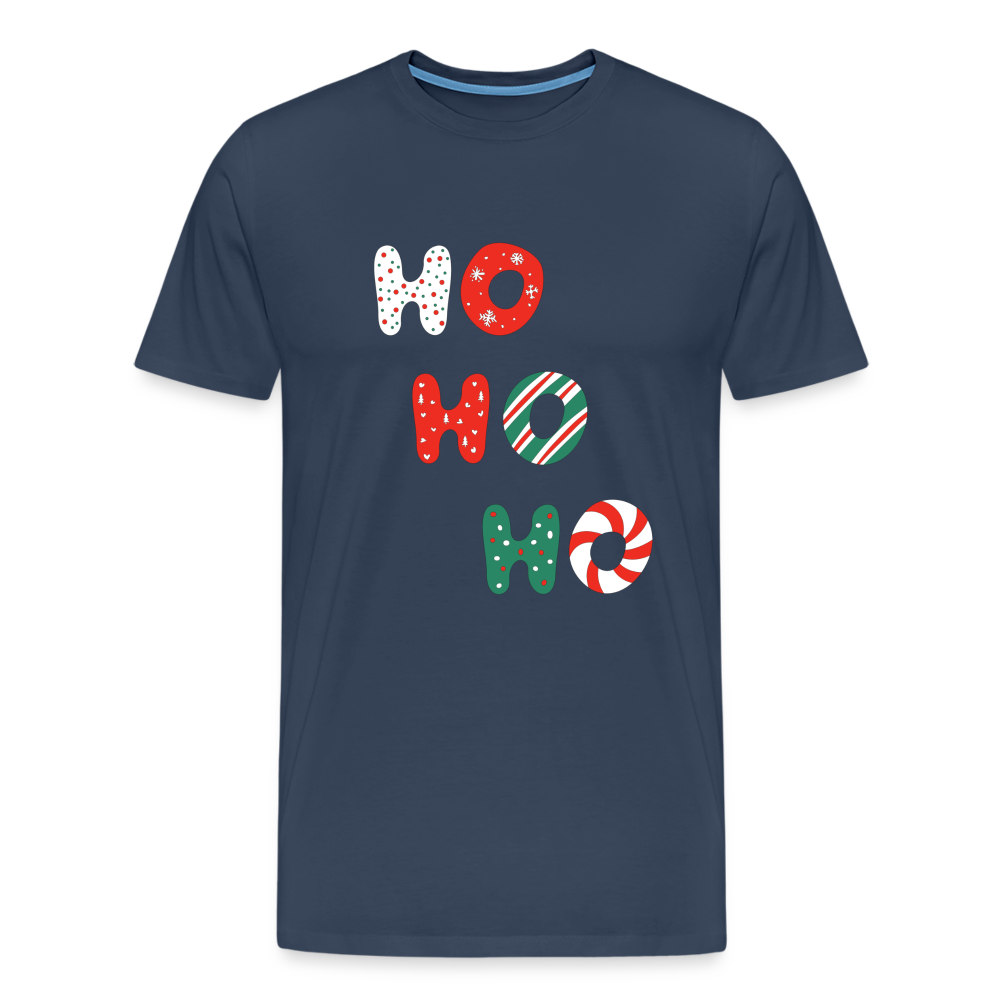 Männer Premium T-Shirt - Hohoho rotweißgrün - Navy