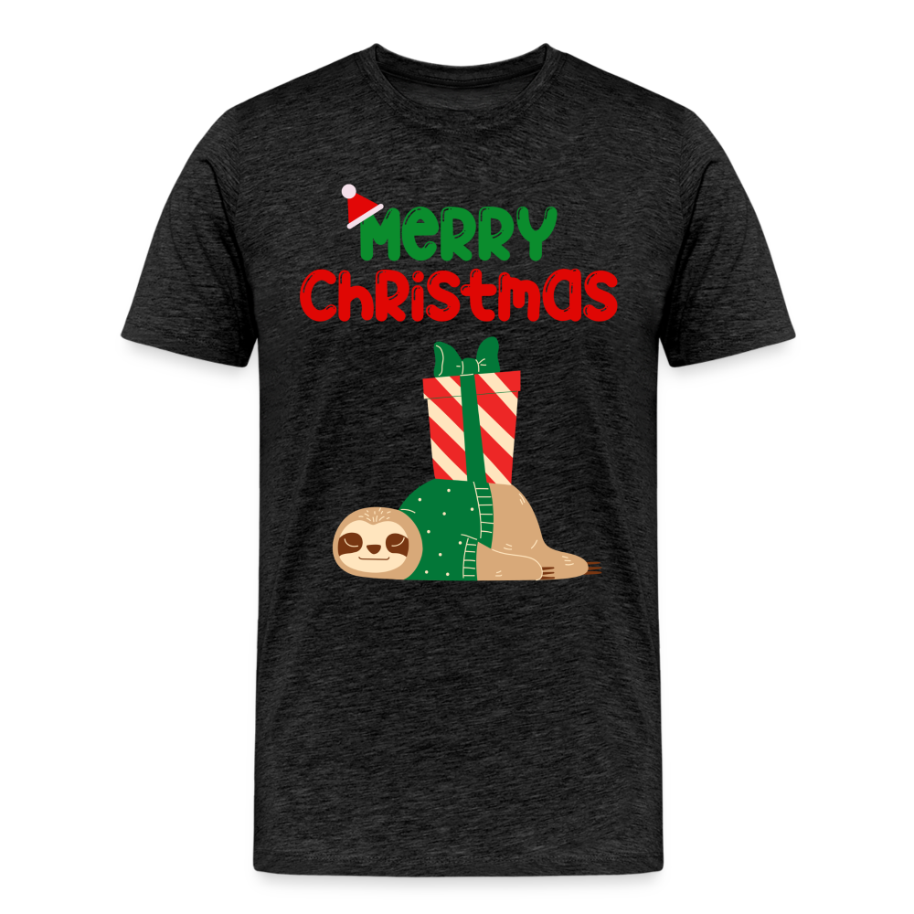 Männer Premium T-Shirt - Merry Christmas Faultier schlafend - Anthrazit