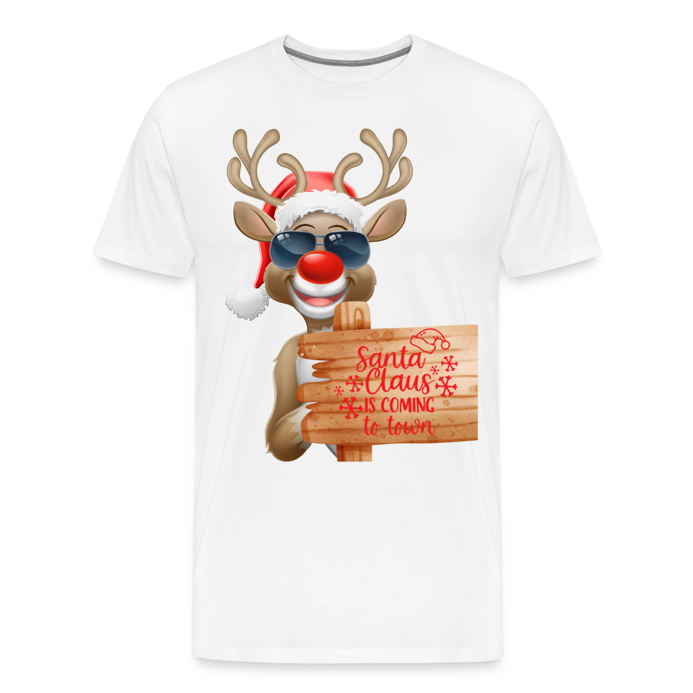 Männer Premium T-Shirt - Coming to town - weiß