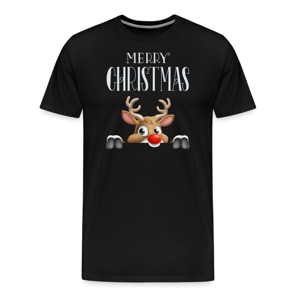 Männer Premium T-Shirt - Merry Christmas Red Nose - Schwarz