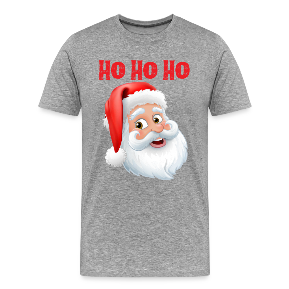 Männer Premium T-Shirt - Hohoho Santa Red - Grau meliert