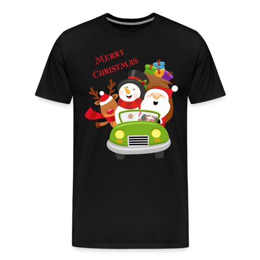 Männer Premium T-Shirt - Christmas Car - Schwarz