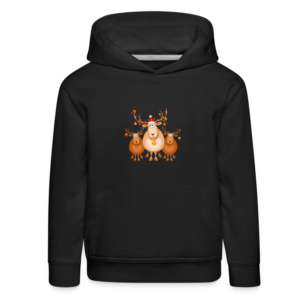 Kinder Premium Hoodie - Elch Team - Schwarz