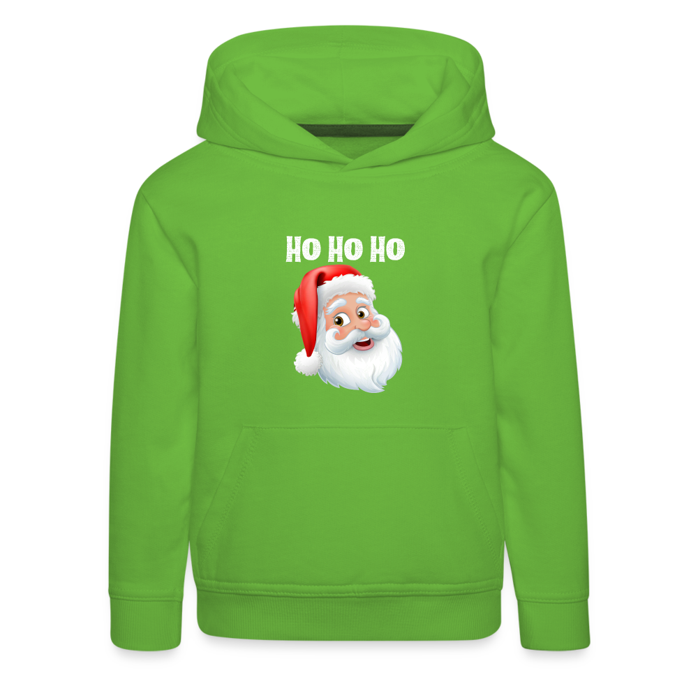 Kinder Premium Hoodie - Hohoho Santa white - Hellgrün