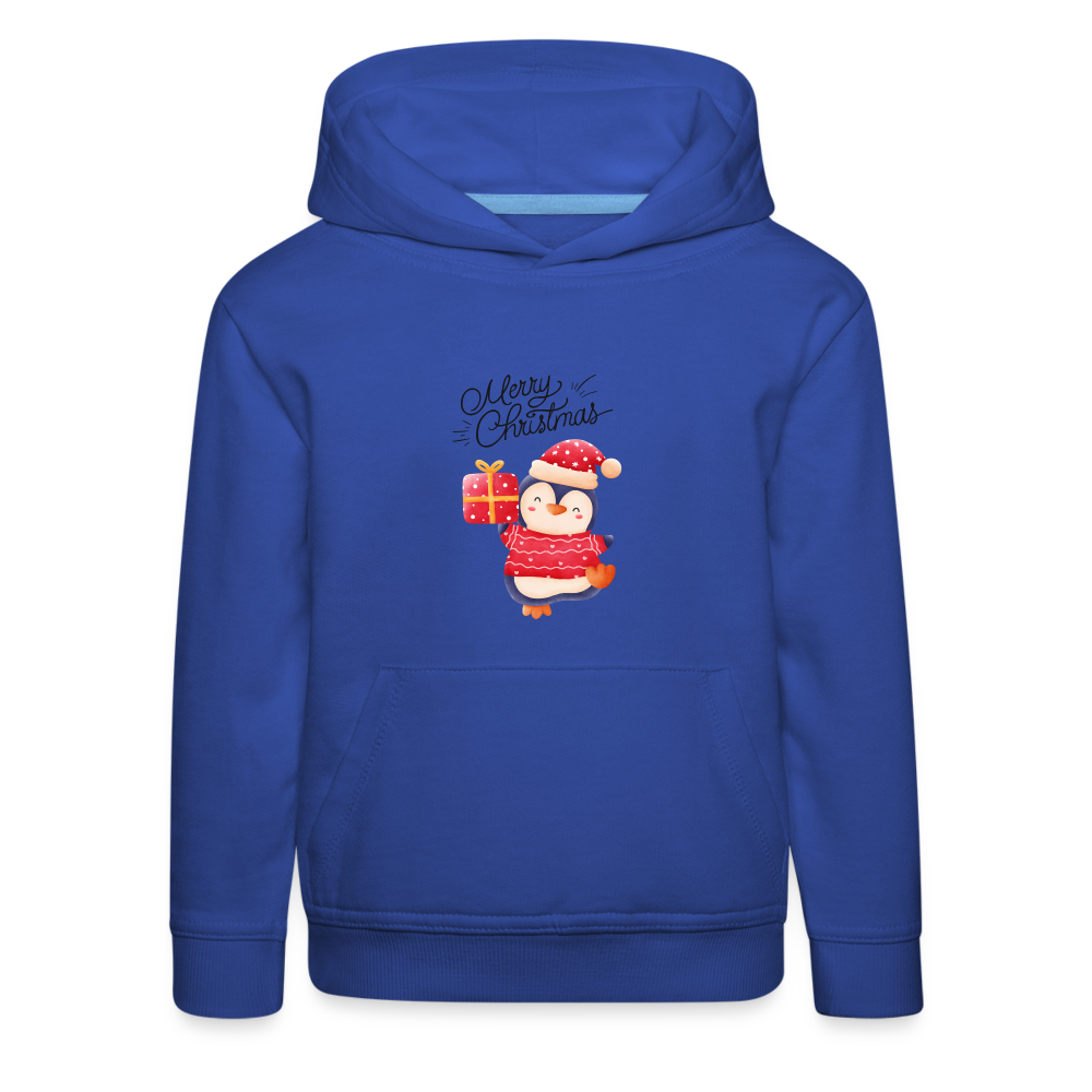 Kinder Premium Hoodie - Merry Christmas Penguin - Royalblau