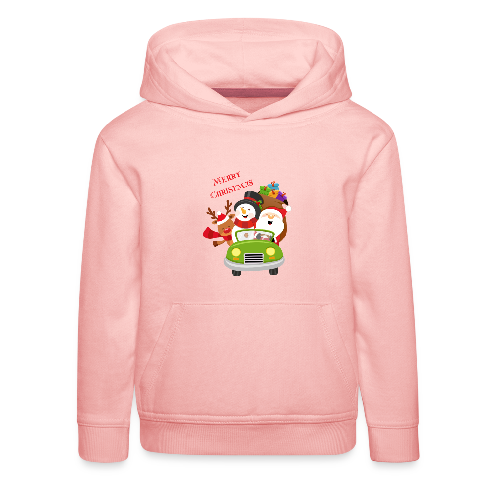 Kinder Premium Hoodie - Christmas Car - Kristallrosa