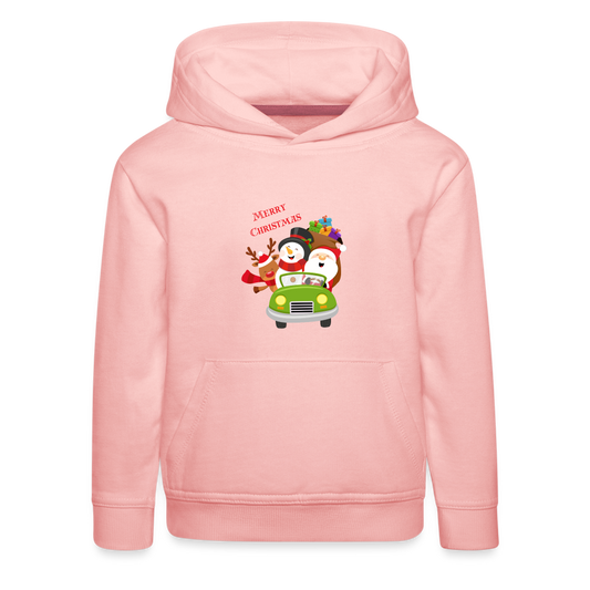 Kinder Premium Hoodie - Christmas Car - Kristallrosa