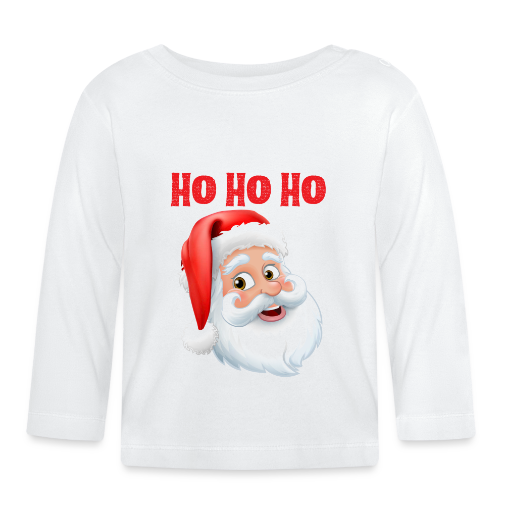 Baby Langarmshirt - Santa Hohoho red - weiß