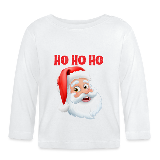 Baby Langarmshirt - Santa Hohoho red - weiß