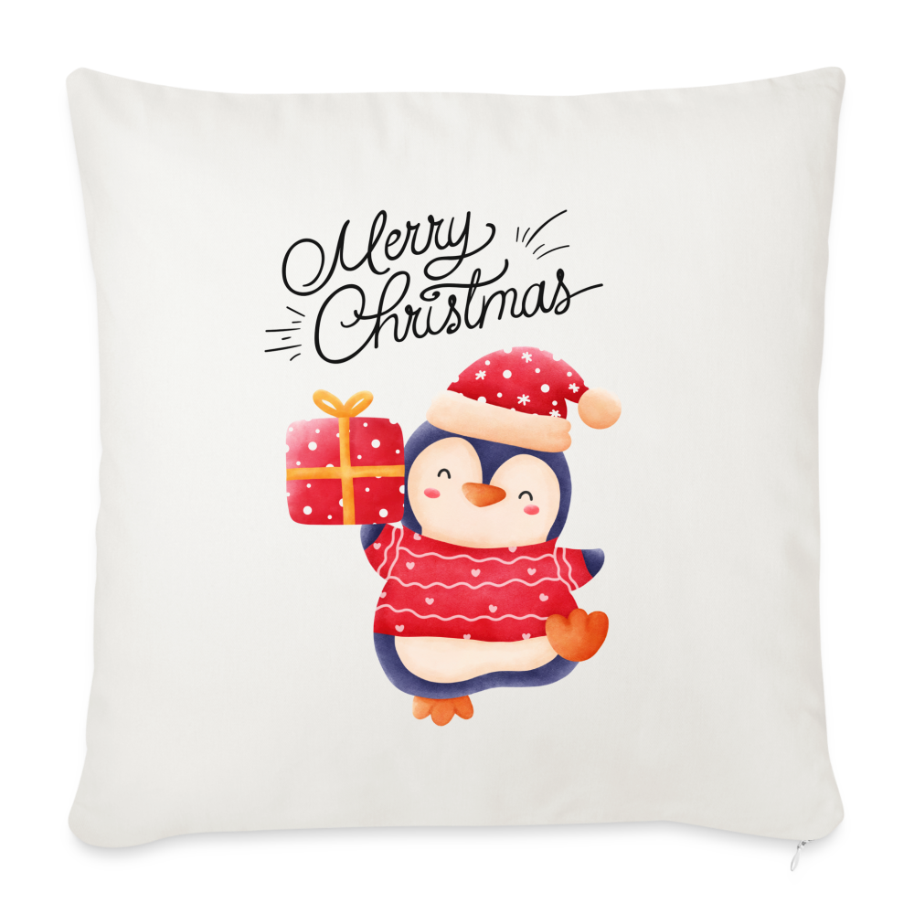 Sofakissen mit Füllung 44 x 44 cm - Christmas Penguin - Naturweiß