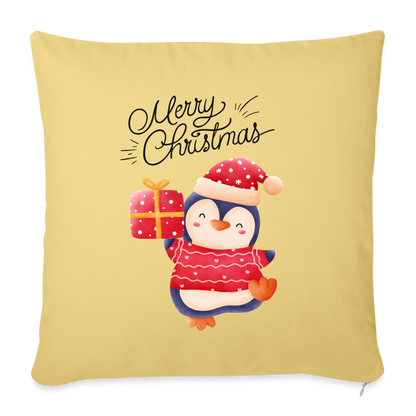 Sofakissen mit Füllung 44 x 44 cm - Christmas Penguin - Hellgelb