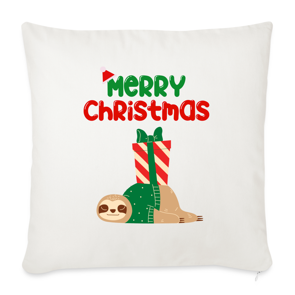 Sofakissen mit Füllung 44 x 44 cm - Christmas Faultier schlafend - Naturweiß