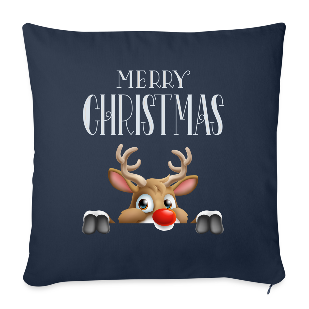 Sofakissen mit Füllung 44 x 44 cm - Merry Christmas Red Nose - Navy