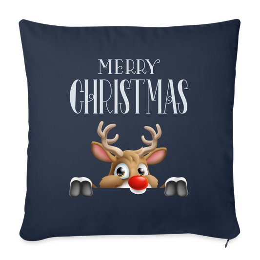 Sofakissen mit Füllung 44 x 44 cm - Merry Christmas Red Nose - Navy