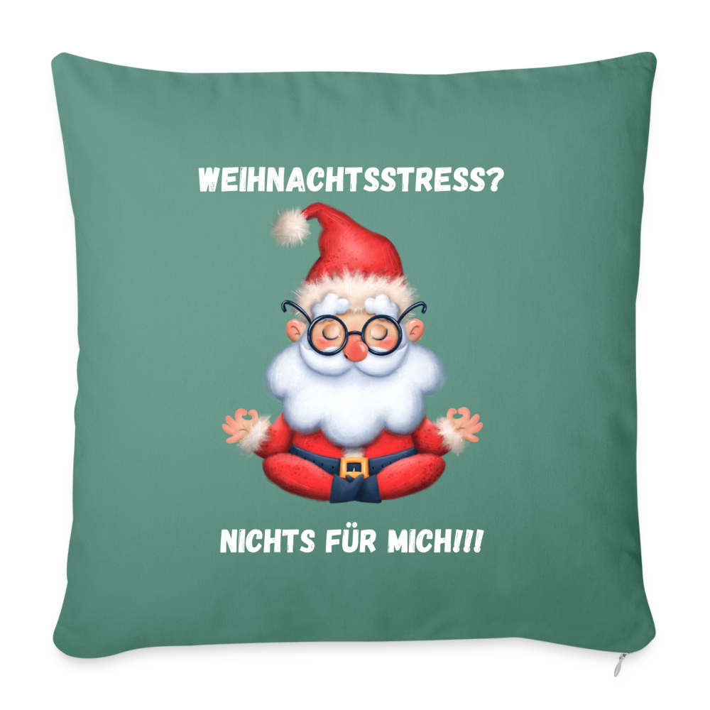 Sofakissen mit Füllung 44 x 44 cm - Weihnachtsstress? - Tanngrün