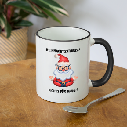 Tasse zweifarbig - Weihnachtsstress? - Weiß/Schwarz