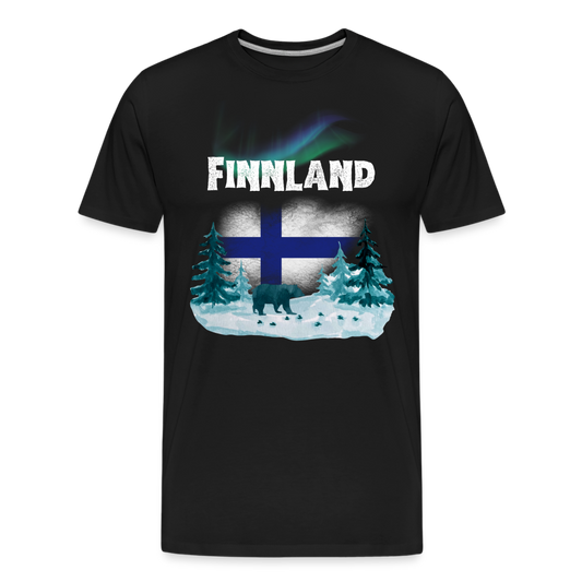 Männer Premium Bio T-Shirt - Finnland Bär - Schwarz