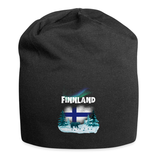 Jersey-Beanie - Finnland Bär - Schwarz