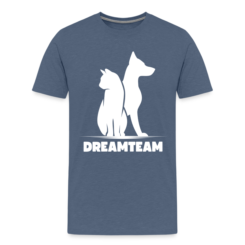 Männer Premium T-Shirt - Dreamteam II - Blau meliert