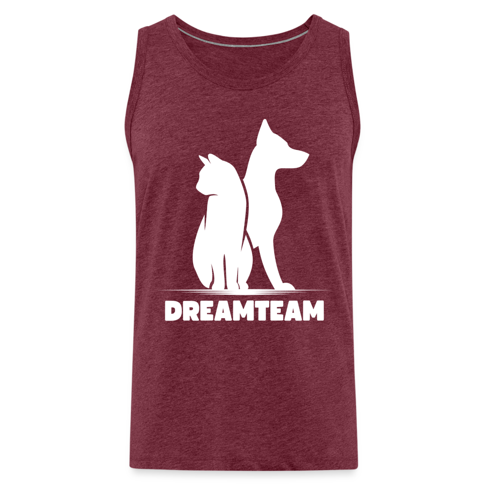 Männer Premium Tank Top - Dreamteam II - Bordeauxrot meliert