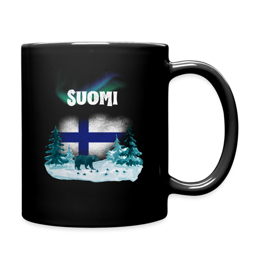 Tasse einfarbig - Suomi Bär - Schwarz