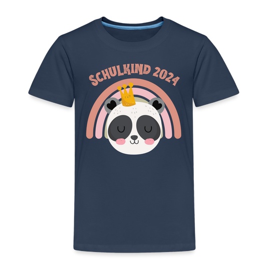 Kinder Premium T-Shirt -  Schulkind Panda 2024 - Navy