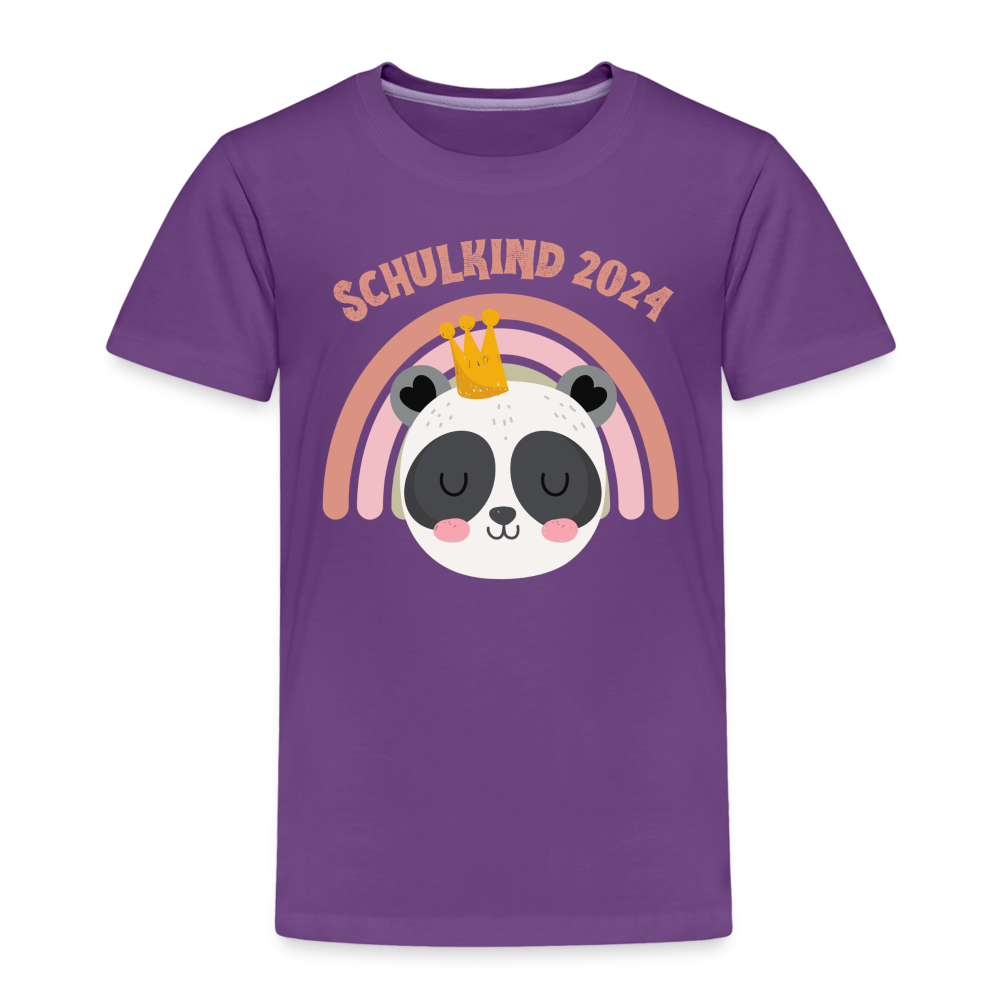 Kinder Premium T-Shirt -  Schulkind Panda 2024 - Lila