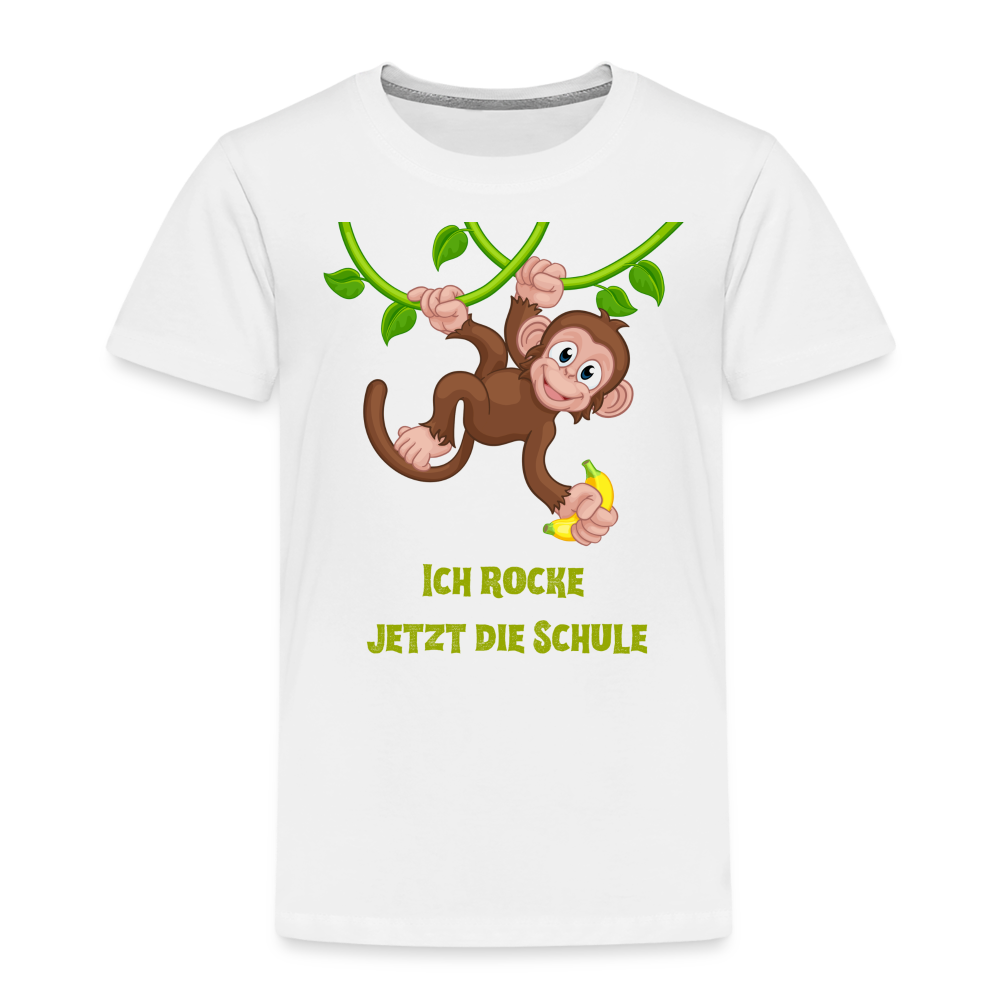 Kinder Premium T-Shirt - Rocke die Schule Affe - weiß