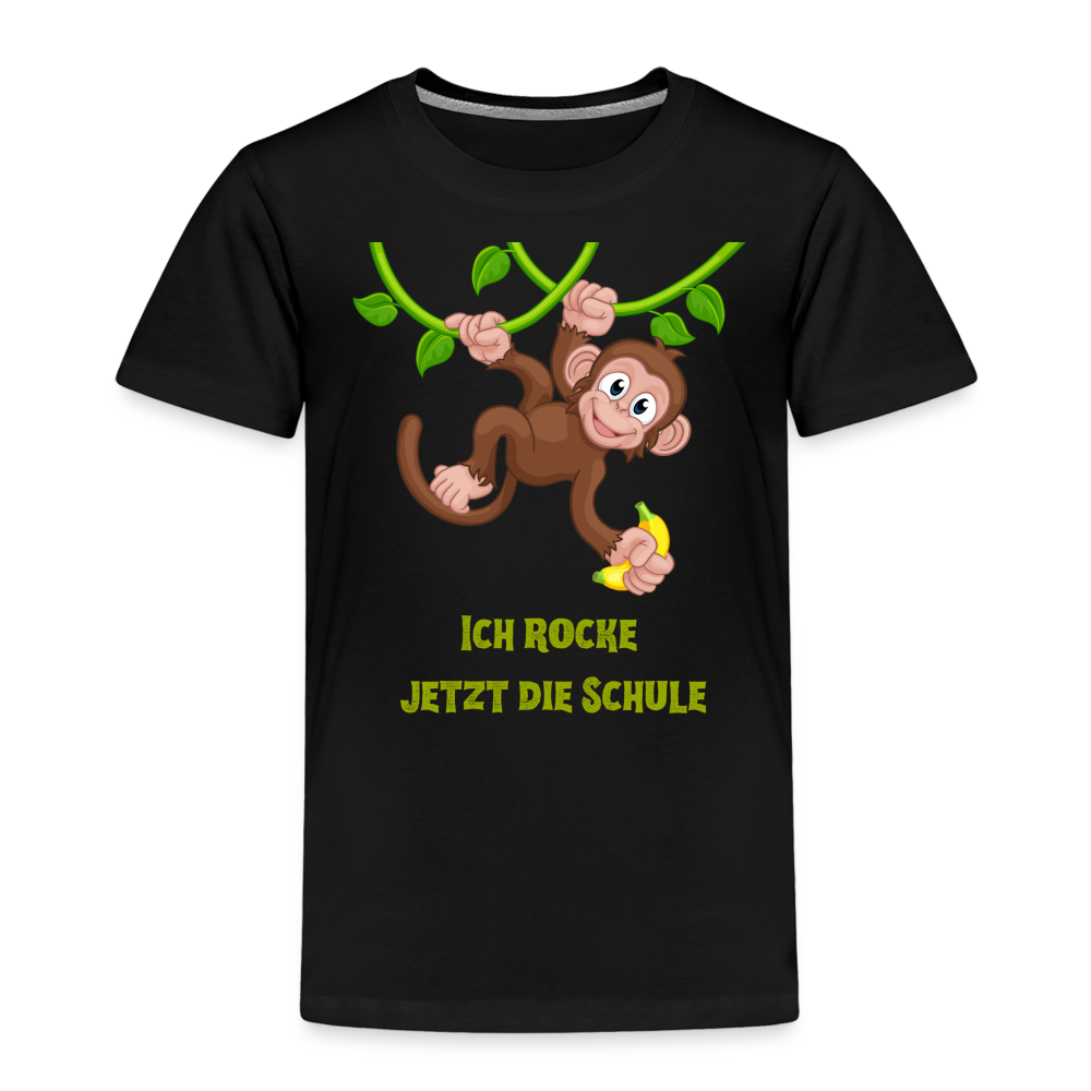 Kinder Premium T-Shirt - Rocke die Schule Affe - Schwarz