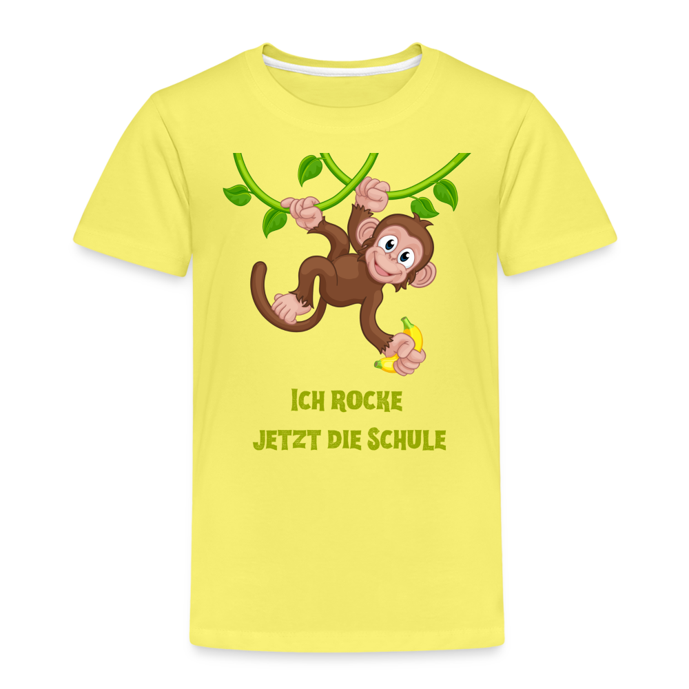 Kinder Premium T-Shirt - Rocke die Schule Affe - Gelb