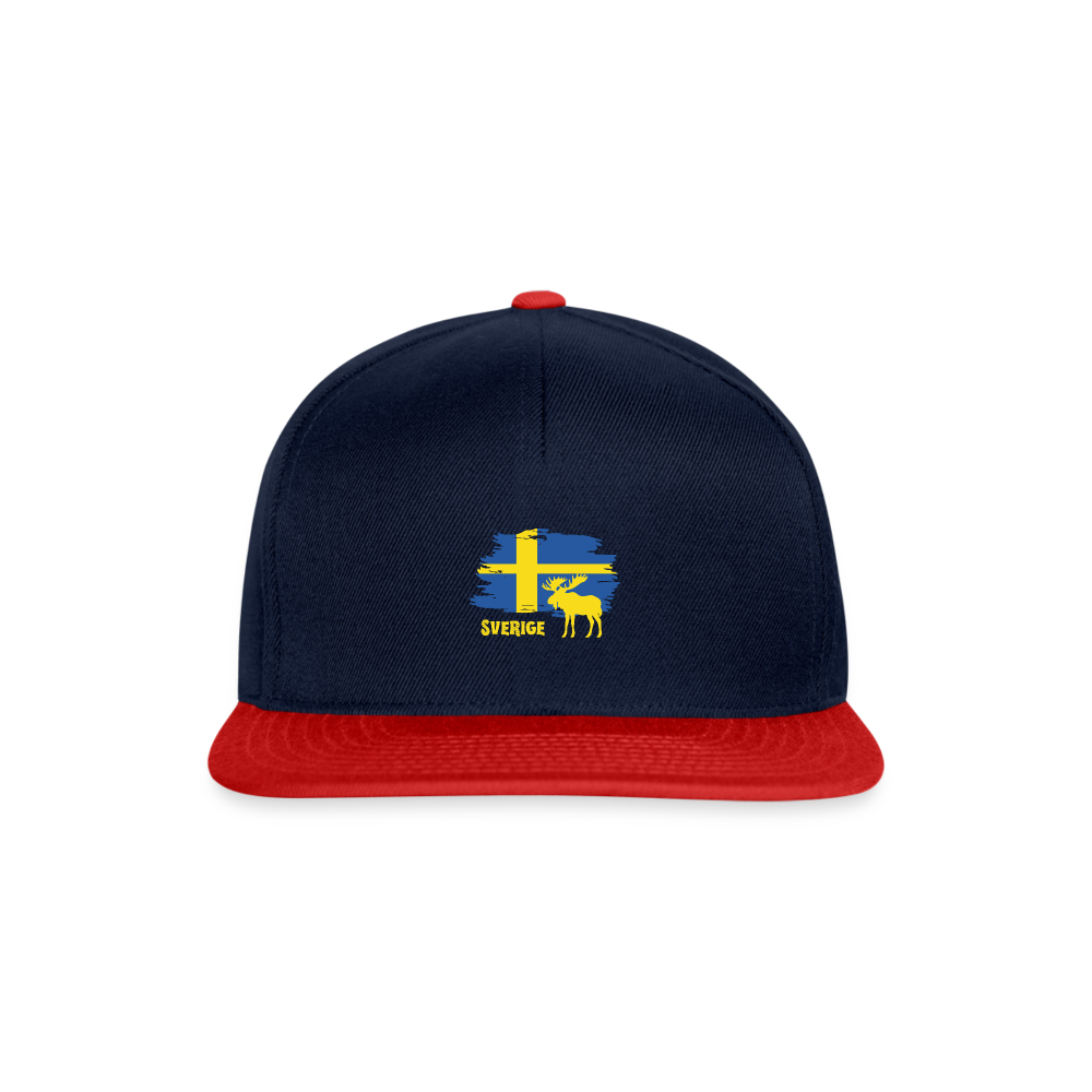 Snapback Cap - Navy/Rot