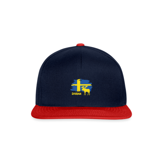 Snapback Cap - Navy/Rot