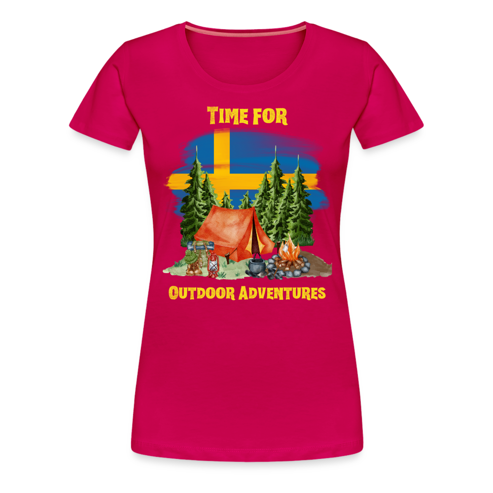 Frauen Premium T-Shirt - Outdoor Adventures Schweden - dunkles Pink