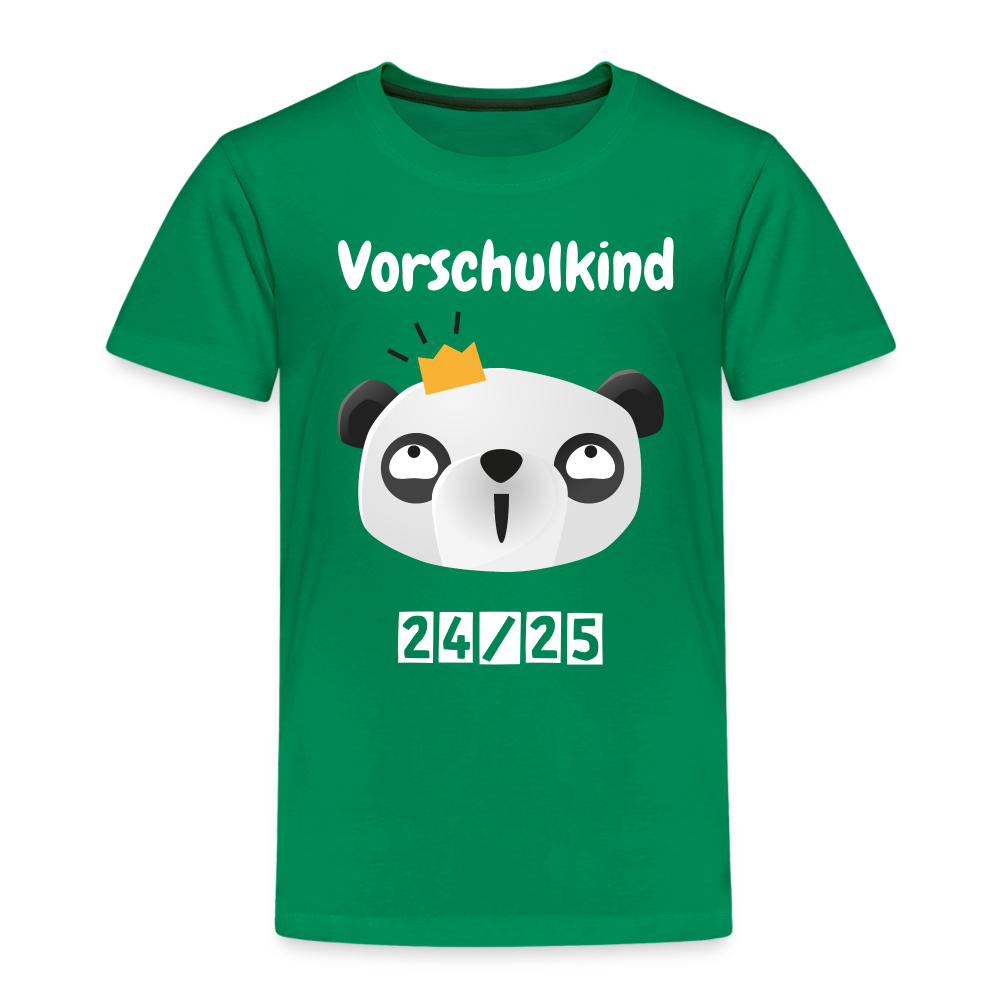 Kinder Premium T-Shirt - Vorschulkind Panda 24/25 - Kelly Green